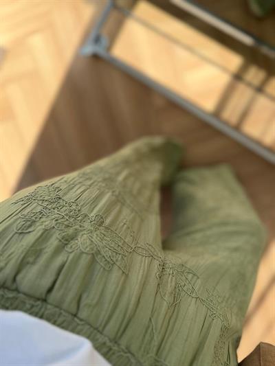 Nakışlı Yeşil Ceketli Pantolon Takım