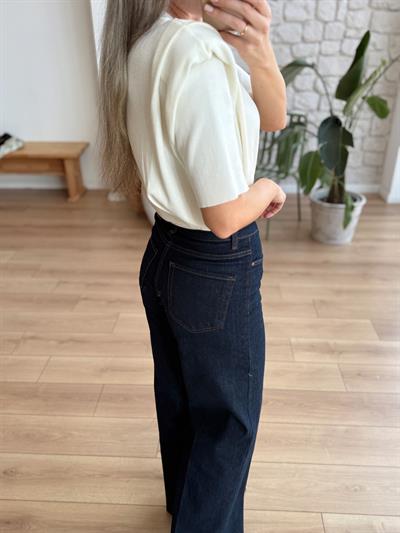 Olida Ütü İzli Lacivert Palazzo Jean