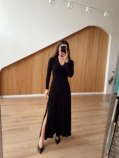 Olly Siyah Maxi Elbise
