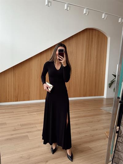 Olly Siyah Maxi Elbise