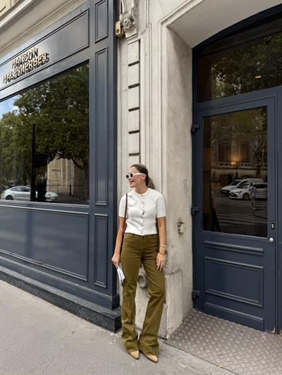 Ön Cepli İspanyol Paça Haki Jean