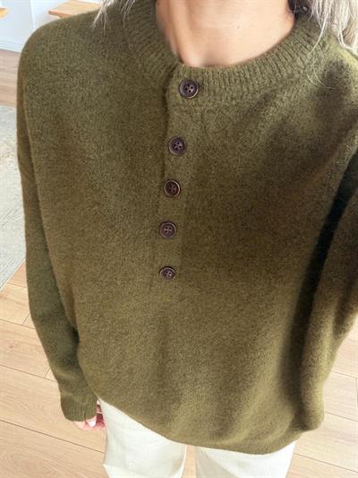 Önü Düğmeli Haki Kazak