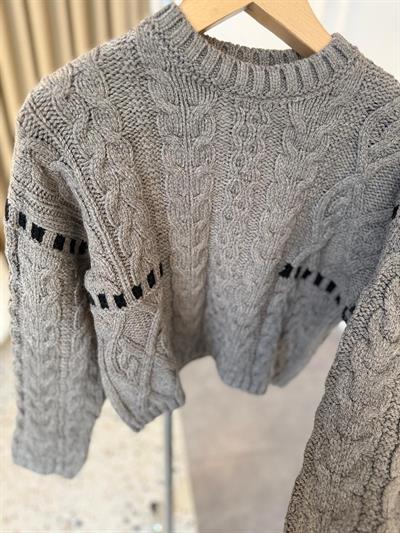 Örgü Şeritli Vizon Kazak