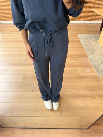 Paraşüt Kumaş Garnili İndigo Eşofman Takım