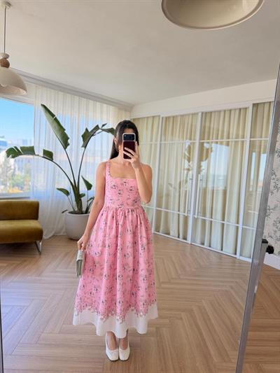 Paris Garden Pembe Elbise