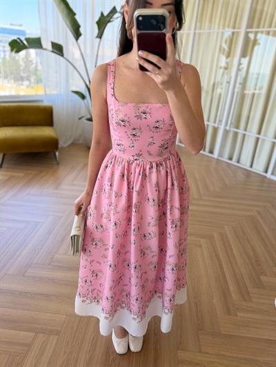 Paris Garden Pembe Elbise