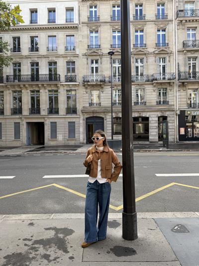 Pileli Koyu Mavi Jean Pantolon