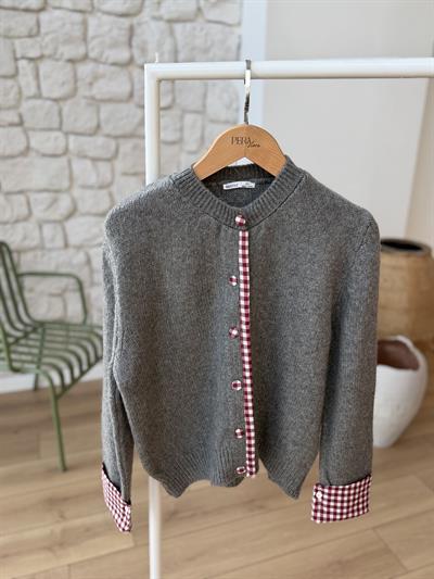 Pötikare Garnili Gri Hırka