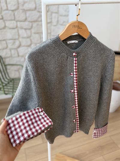 Pötikare Garnili Gri Hırka