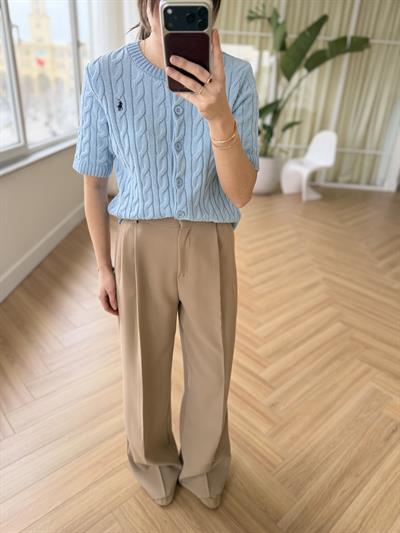 Premium Poliviskon Kumaş Camel Pantolon