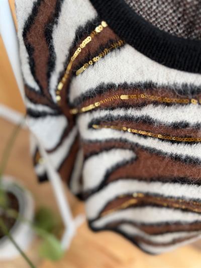 Anita Pul İşlemeli Desenli Kahverengi Kazak