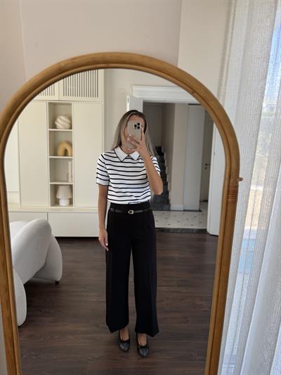 Rita Kemerli Siyah Pantolon