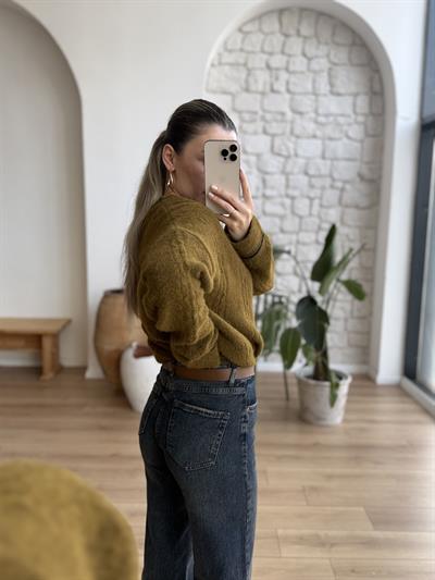 Rolly Taba Kemerli Kesik Paça Yıkamalı Jean