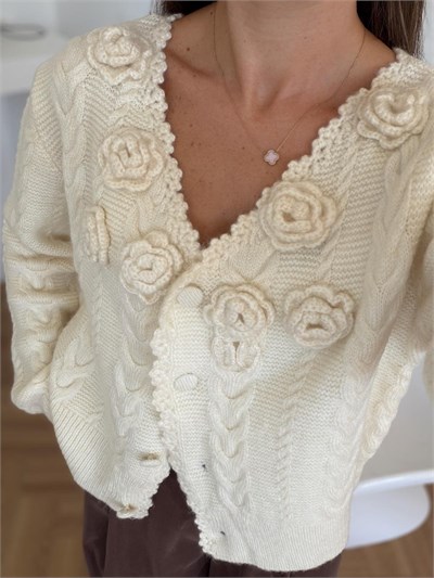 Rose Krem Hırka