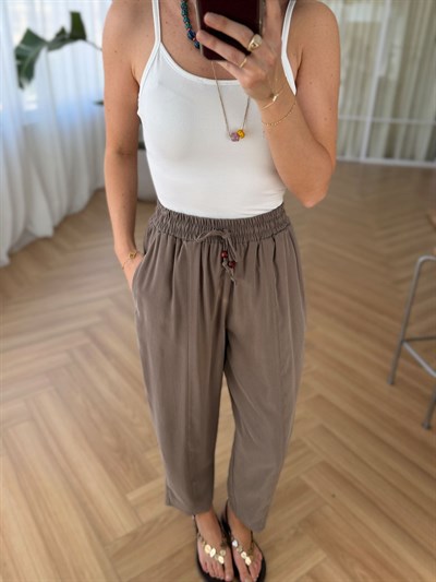 Rouge Beli Lastikli Vizon Pantolon