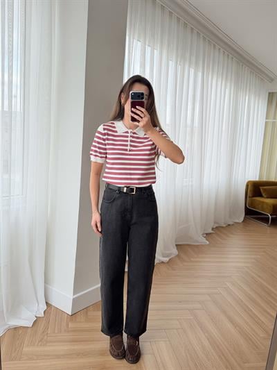 Rs Kemerli Füme Mom Jean