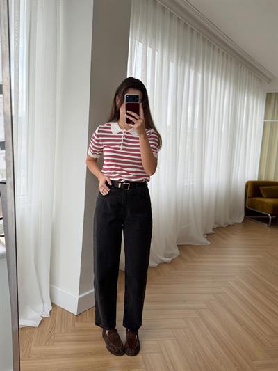 Rs Kemerli Füme Mom Jean