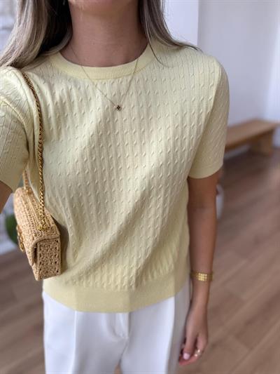Saç Örgüsü Sarı Triko Bluz