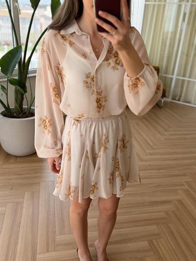 Sarı Çiçekli Şifon Takım