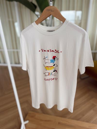 Sausage Nakışlı Basic Tshirt