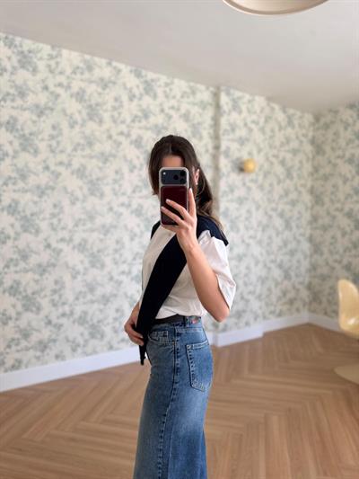 Siyah Kemerli Koyu Mavi Jean