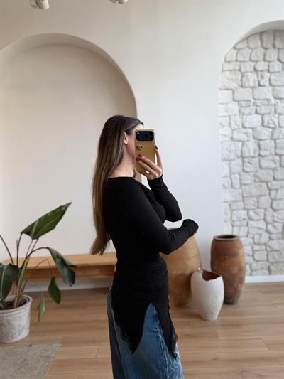 Siyah Romantik Bluz