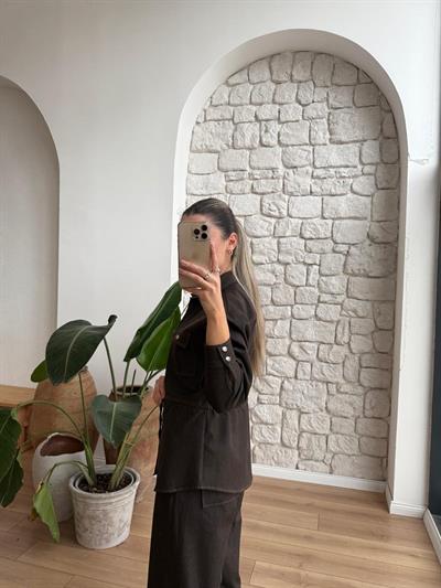 Solita Kahverengi Denim Takım