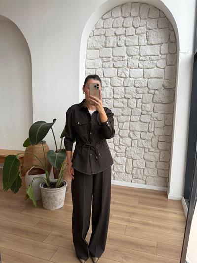 Solita Kahverengi Denim Takım