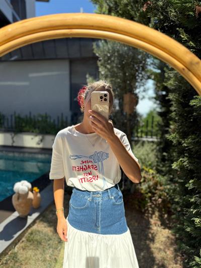 Spaghettı Baskılı Tshirt