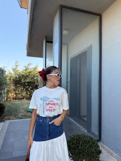 Spaghettı Baskılı Tshirt