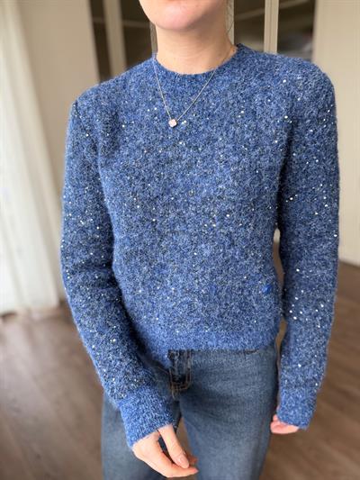 Talia Parıltılı Mavi Triko