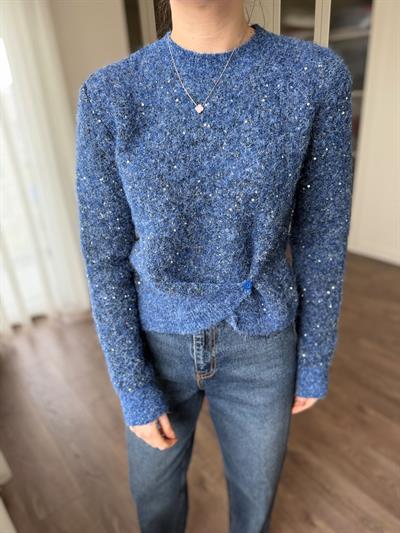 Talia Parıltılı Mavi Triko