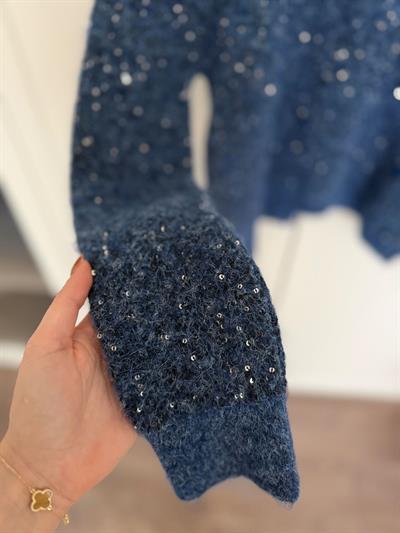 Talia Parıltılı Mavi Triko