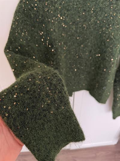 Talia Parıltılı Yeşil Triko