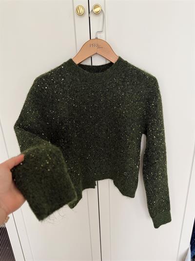 Talia Parıltılı Yeşil Triko