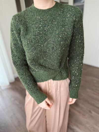 Talia Parıltılı Yeşil Triko