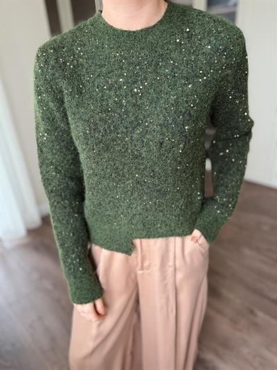 Talia Parıltılı Yeşil Triko
