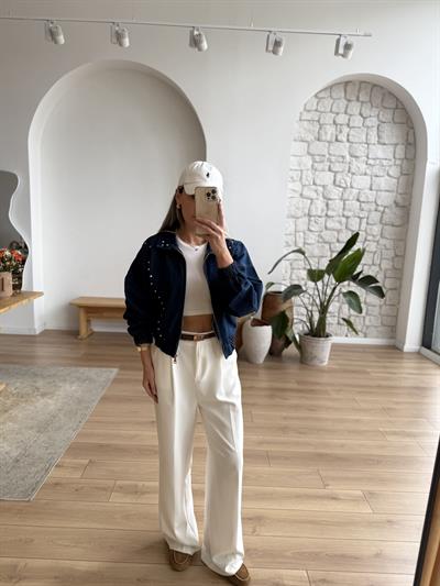 Taş Zımbalı Denim Ceket
