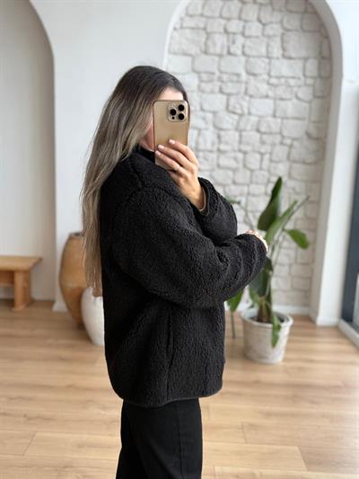 Teddy Siyah Peluş Ceket