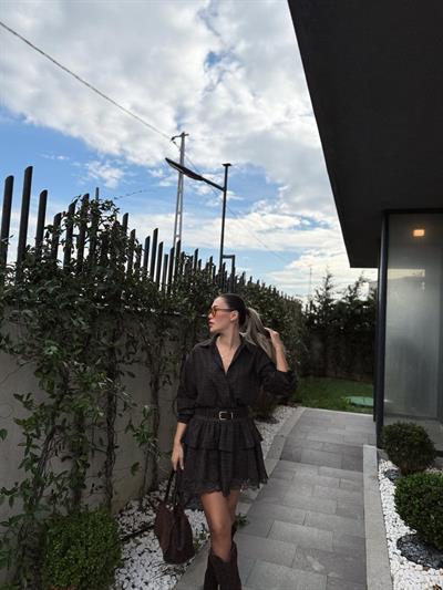 Tek Cep Detaylı Kahverengi Ekose Gömlek