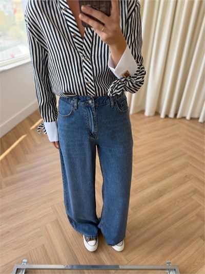 Tensel Denim Mavi Pantolon