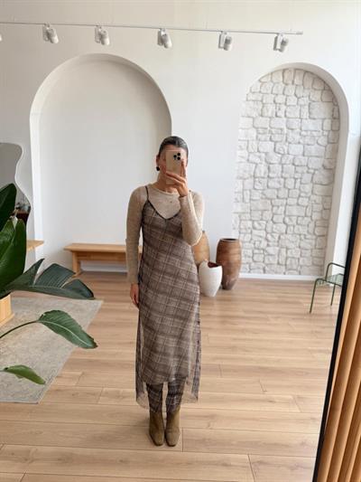 Triko Ve Tül Elbise Takım