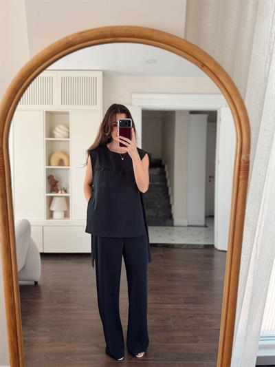 Twilly Yanları Bağlamalı Lacivert Takım