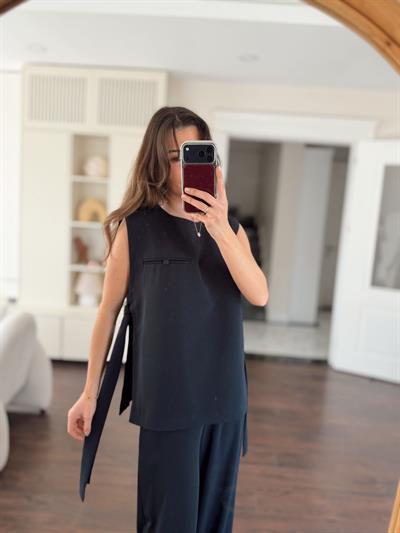 Twilly Yanları Bağlamalı Lacivert Takım