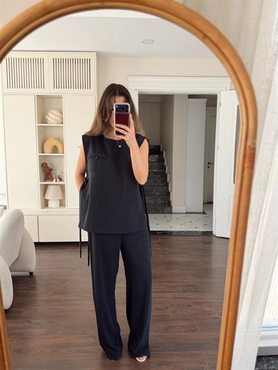 Twilly Yanları Bağlamalı Lacivert Takım