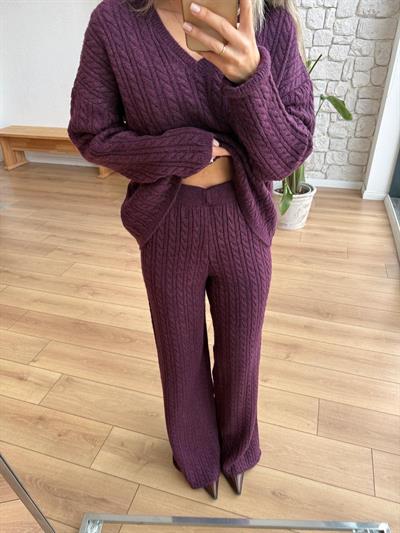 V Yaka Mürdüm Triko Takım