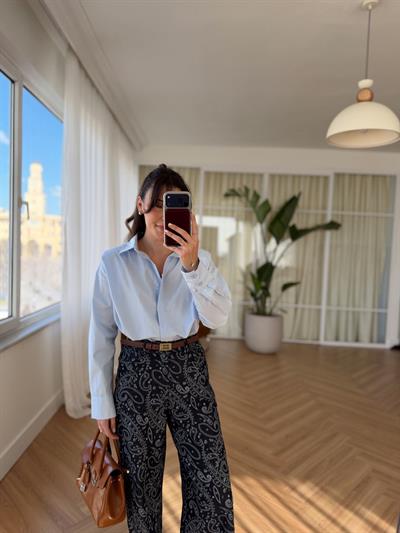 Vatkalı Bebe Mavisi Gömlek