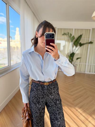 Vatkalı Bebe Mavisi Gömlek