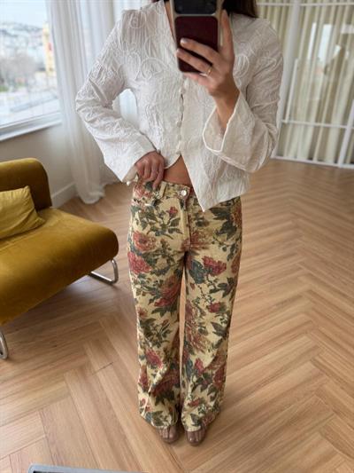 Vintage Desenli Pantolon