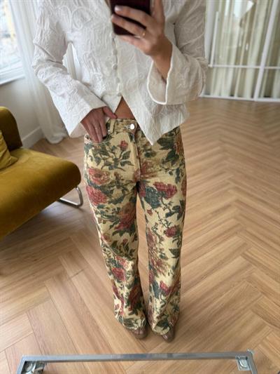 Vintage Desenli Pantolon